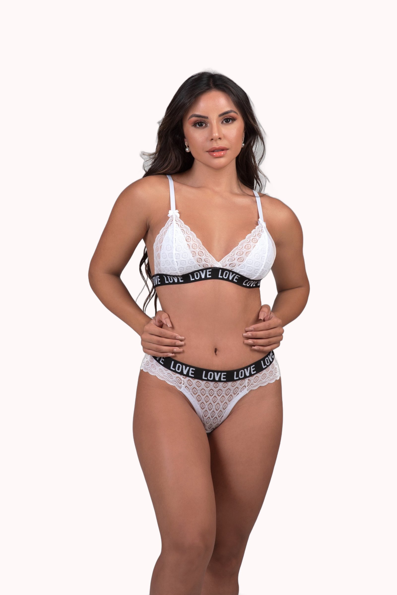 Conjunto de renda com elástico bordado – Doce Malícia