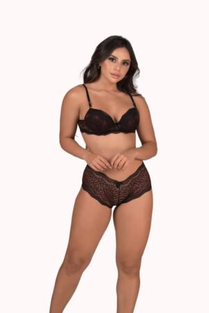 Conjunto de lingerie com calesson – Doce Malícia