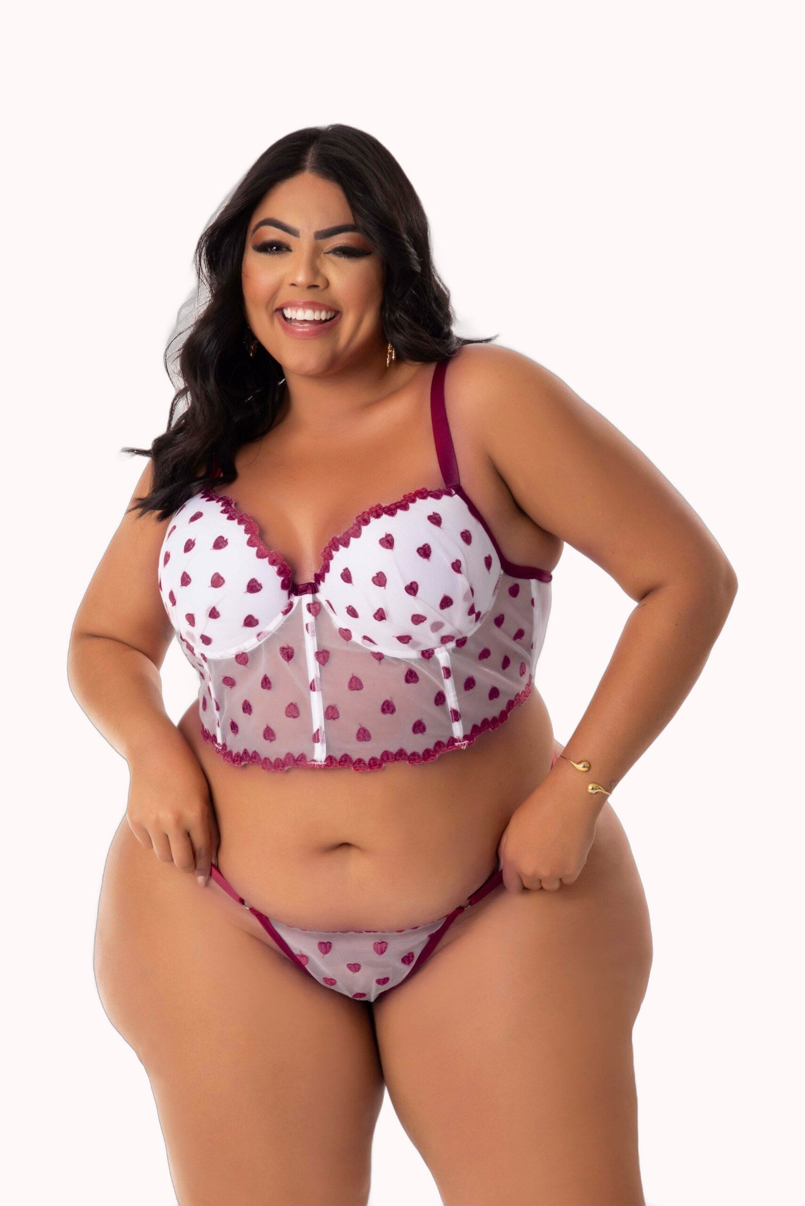 Conjunto Sexy Plus Size em Tule Desenhado – Doce Malícia - Imagem 9