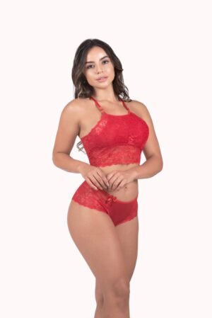 Conjunto de lingerie em renda sem bojo – Doce Malícia