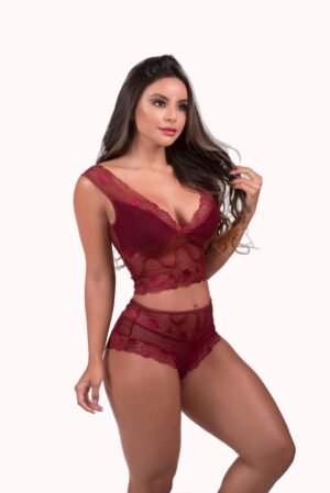 Conjunto em tule e renda – Doce Malícia