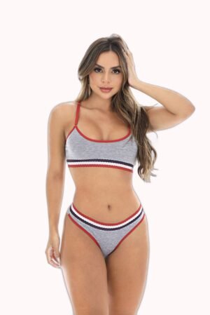 Conjunto nadador com elástico colorido – Doce Malícia