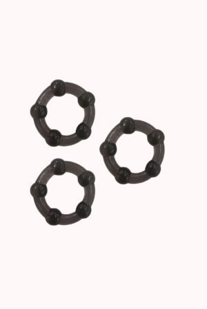 Anel Peniano de Silicone com Esferas – Kit 3 em 1 – Doce Malícia