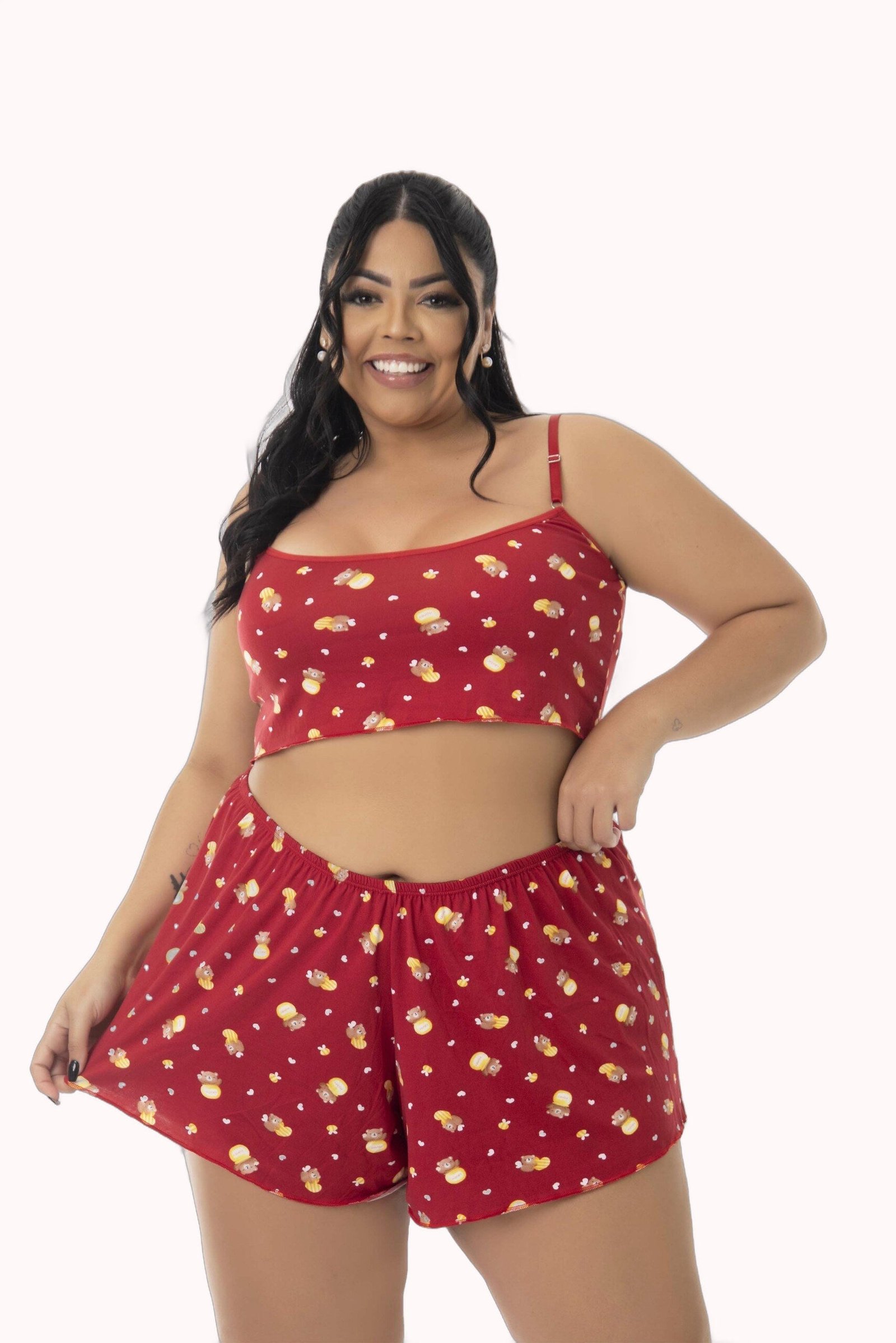 Baby Doll em Suede Estampado Plus Size – Doce Malícia - Imagem 5