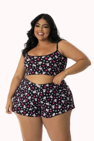 Baby Doll em Suede Estampado Plus Size – Doce Malícia