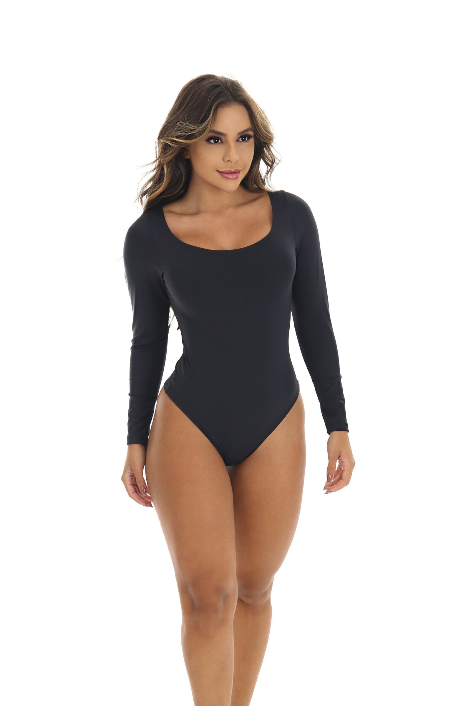 Body preto feminino manga longa – Doce Malícia - Imagem 3