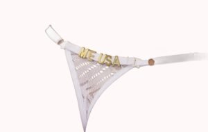 Calcinha com Regulagem e Frase Personalizável – Amara – Branco – Tamanho M – Doce Malícia