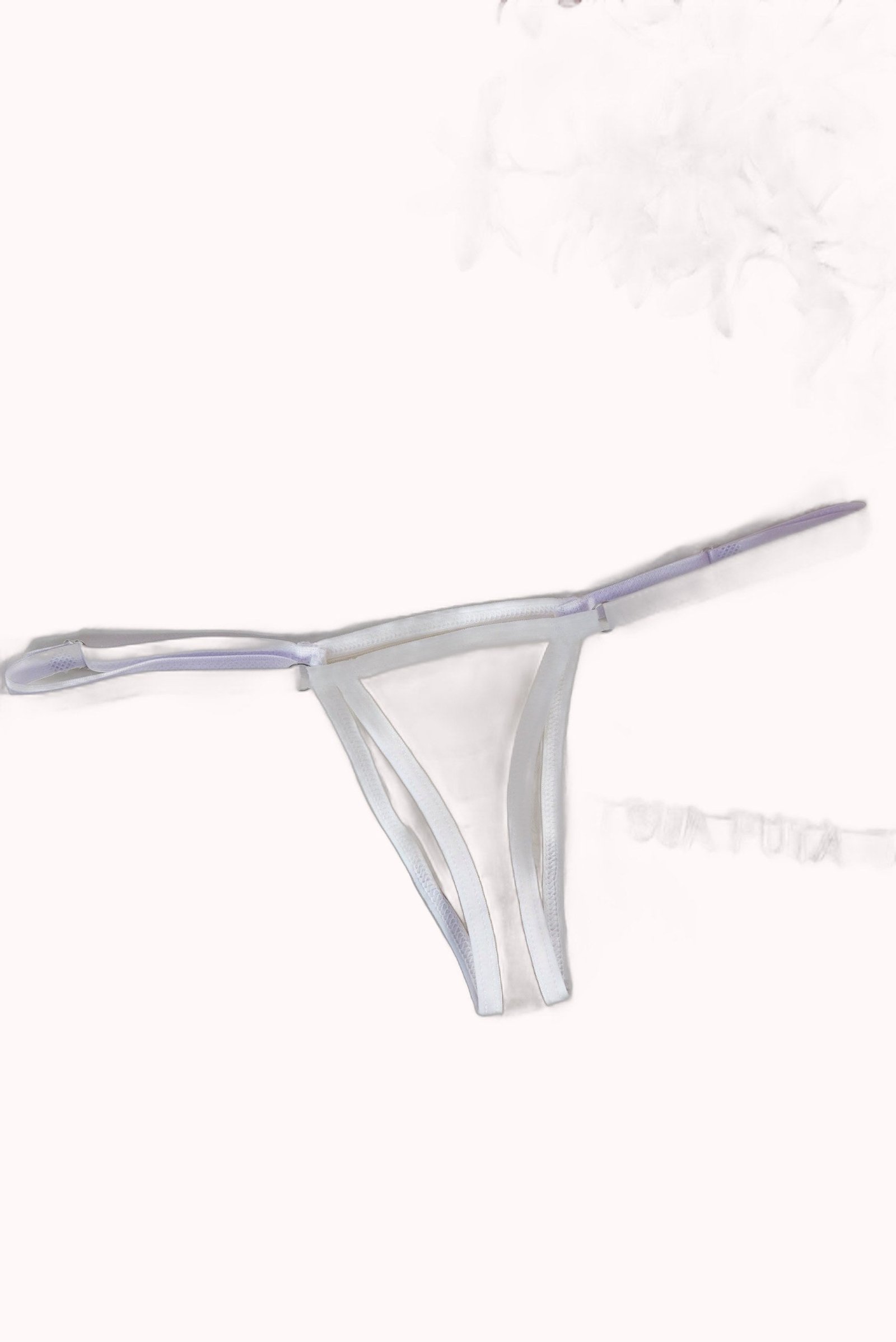 Calcinha de Tule com Regulagem e Frase Personalizável – Cibele – Branco – Tamanho M – Doce Malícia - Imagem 3
