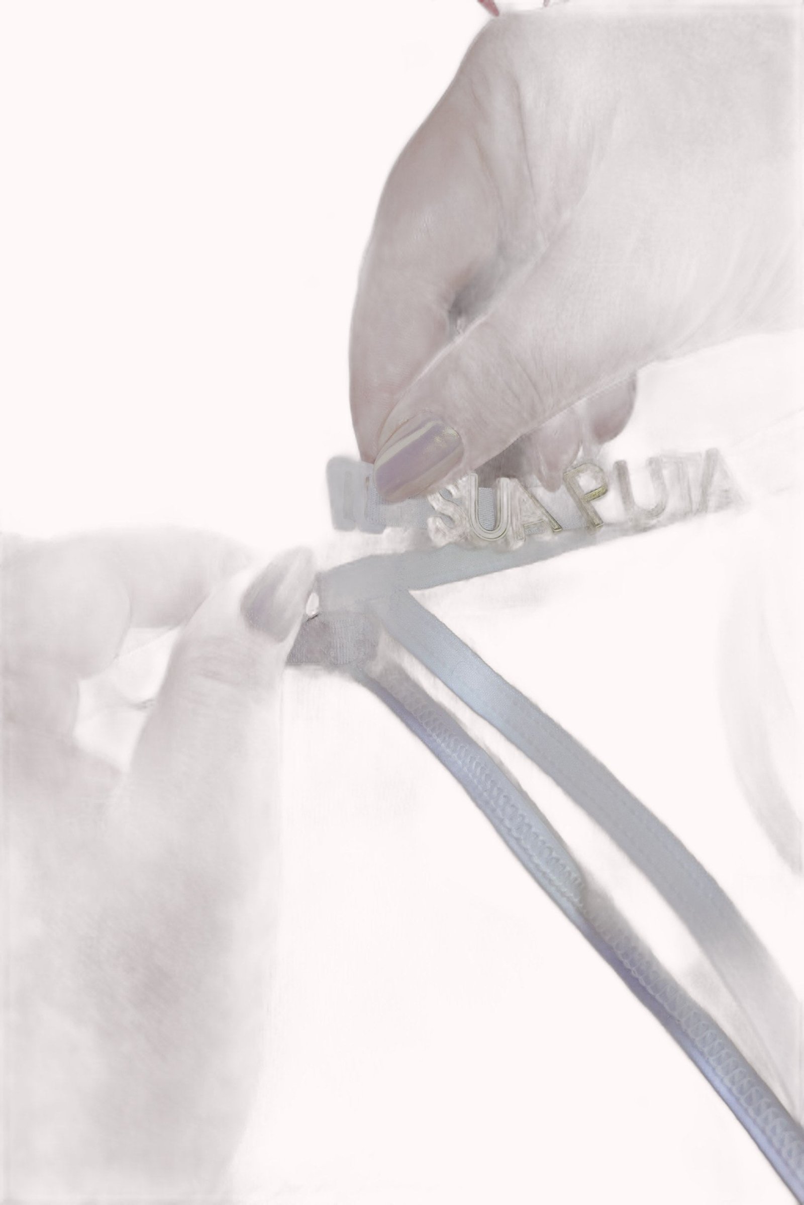 Calcinha de Tule com Regulagem e Frase Personalizável – Cibele – Branco – Tamanho M – Doce Malícia - Imagem 2