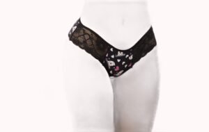 Calcinha em Suede Estampado com Renda – Doce Malícia