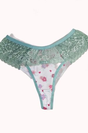 Calcinha Estampada com Renda Vazada nas Laterais – Doce Malícia