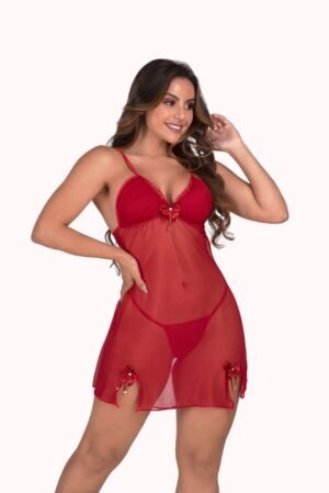 Camisola em tule com calcinha – Doce Malícia