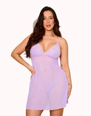 Camisola em Tule com Calcinha – Doce Malícia