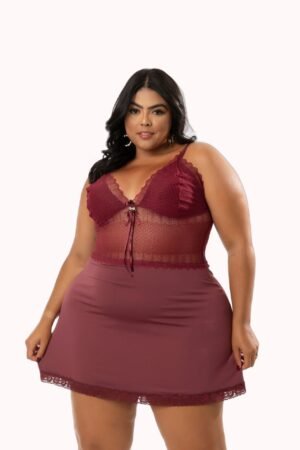 Camisola plus size em microfibra – Doce Malícia