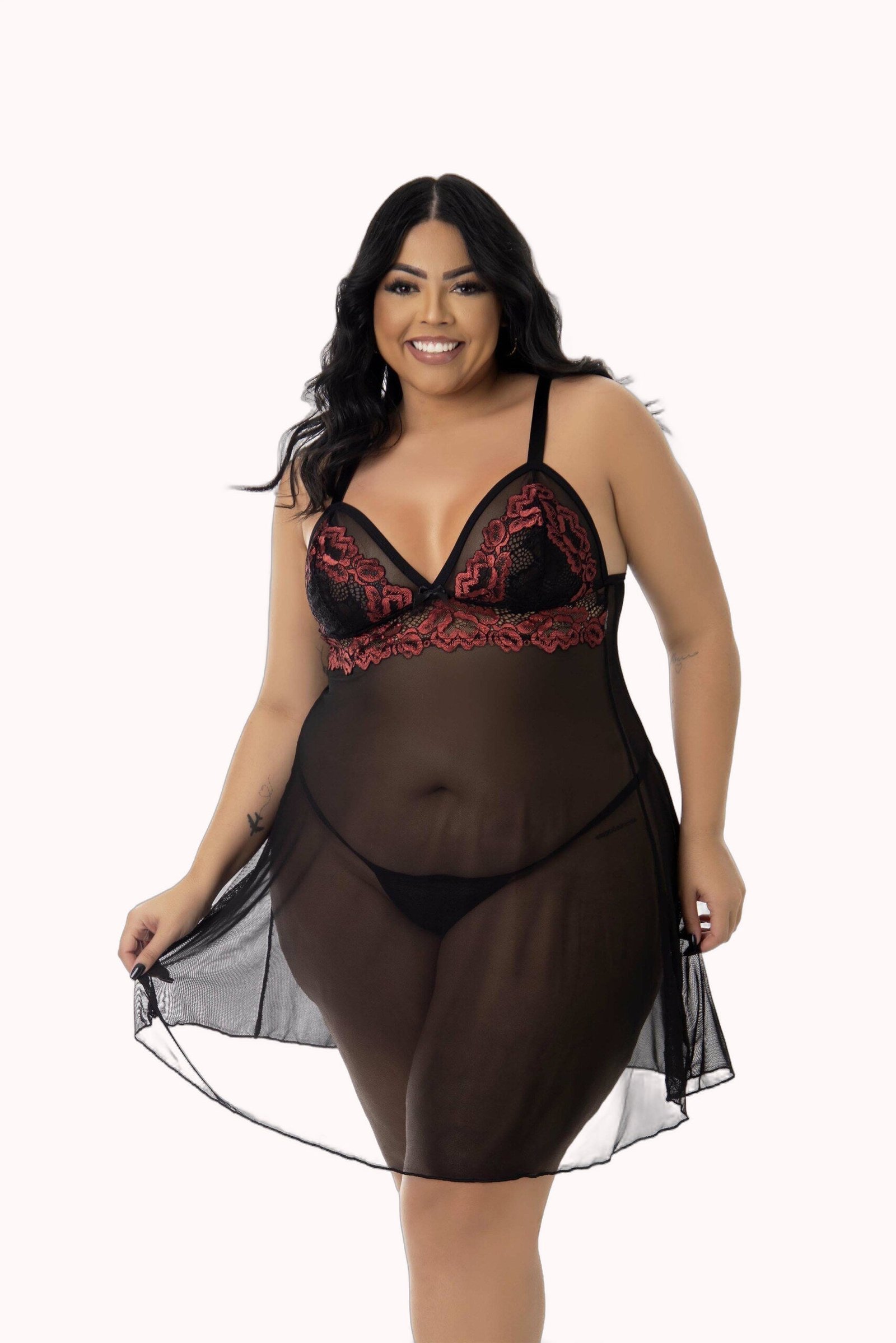 Camisola Sensual em Tule Plus Size – Doce Malícia - Imagem 6