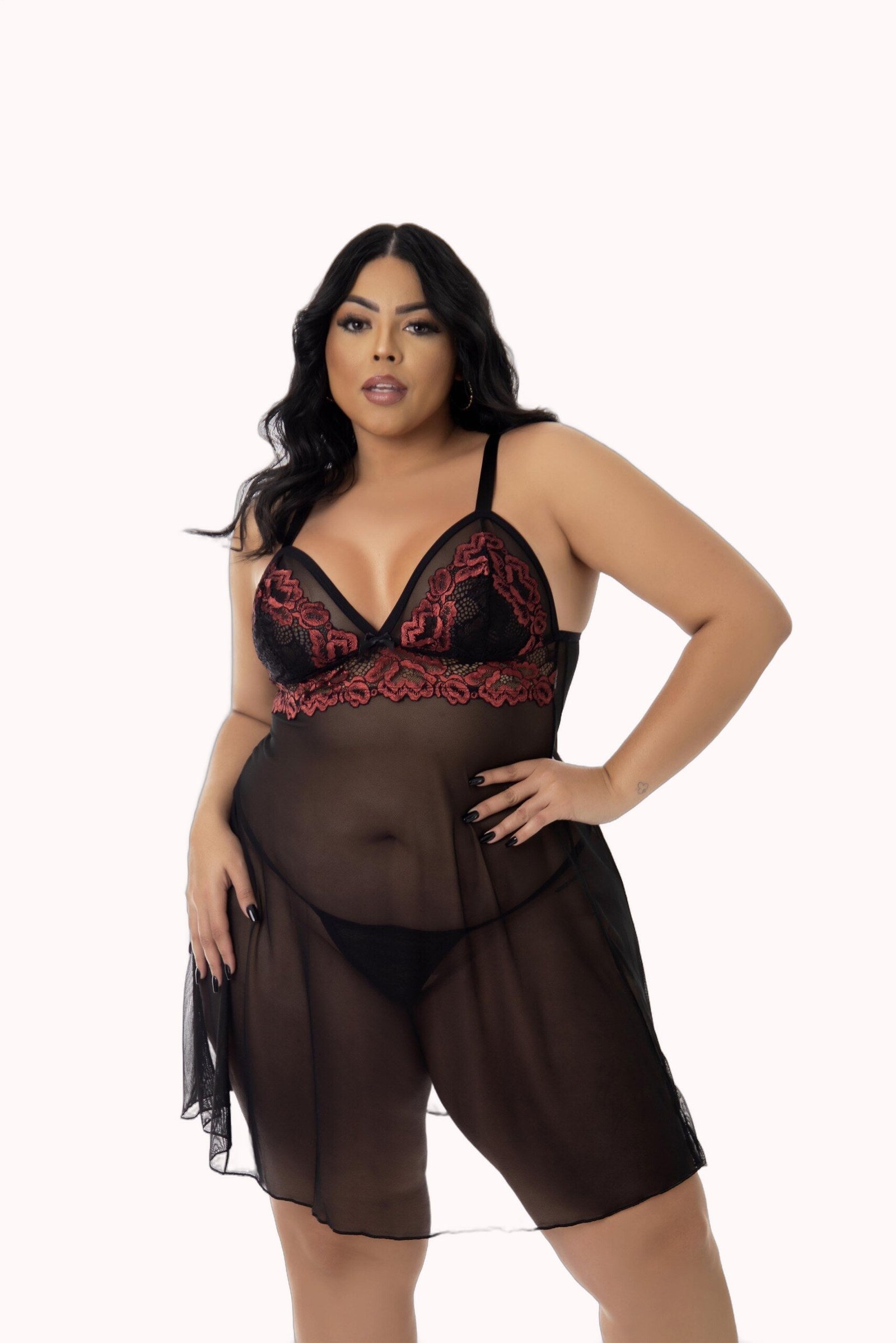 Camisola Sensual em Tule Plus Size – Doce Malícia - Imagem 4