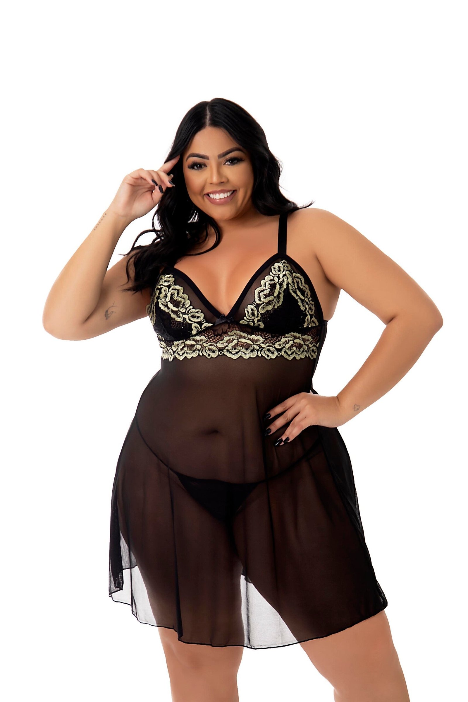 Camisola Sensual em Tule Plus Size – Doce Malícia - Imagem 16
