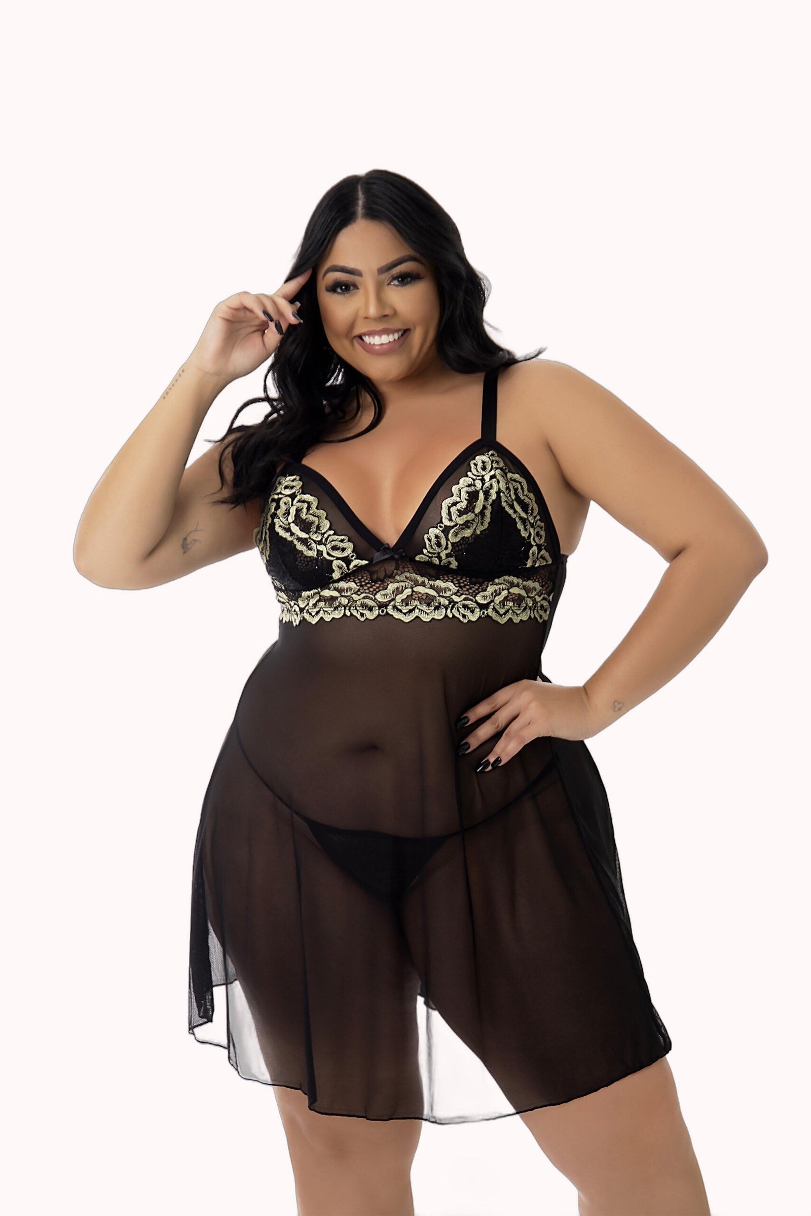 Camisola Sensual em Tule Plus Size – Doce Malícia
