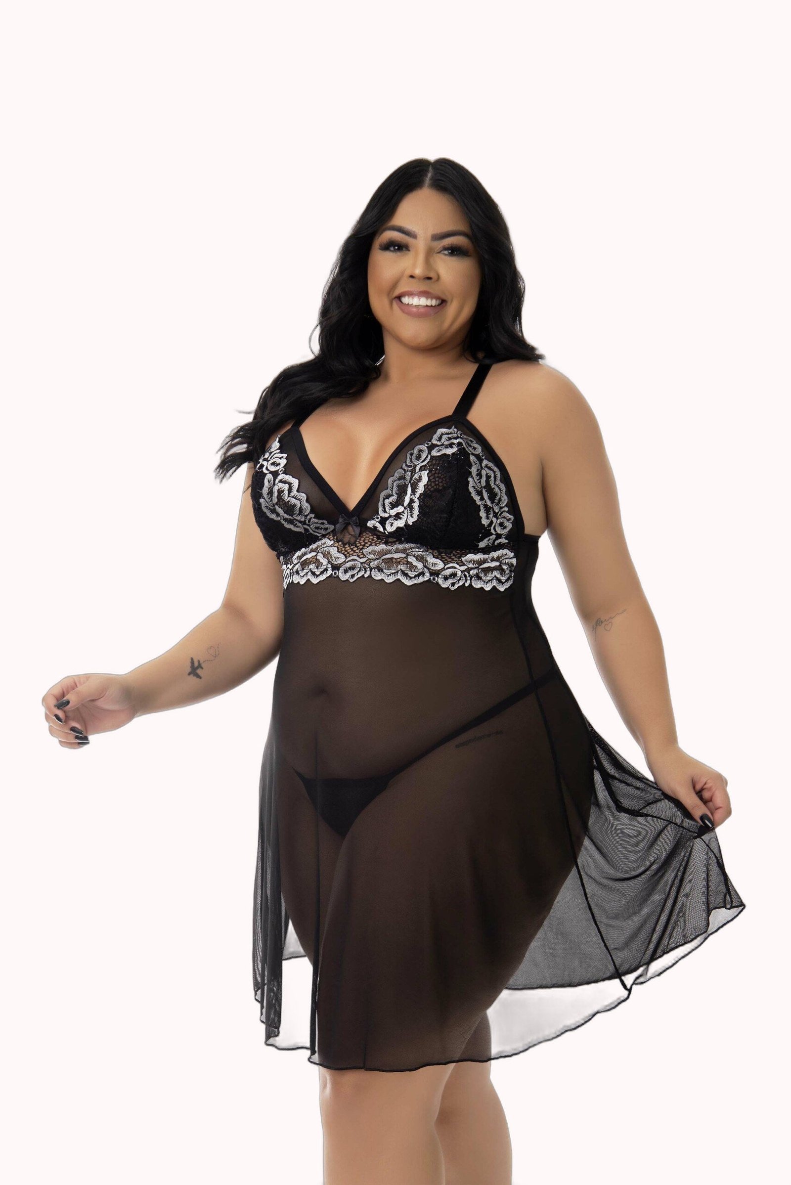 Camisola Sensual em Tule Plus Size – Doce Malícia - Imagem 9