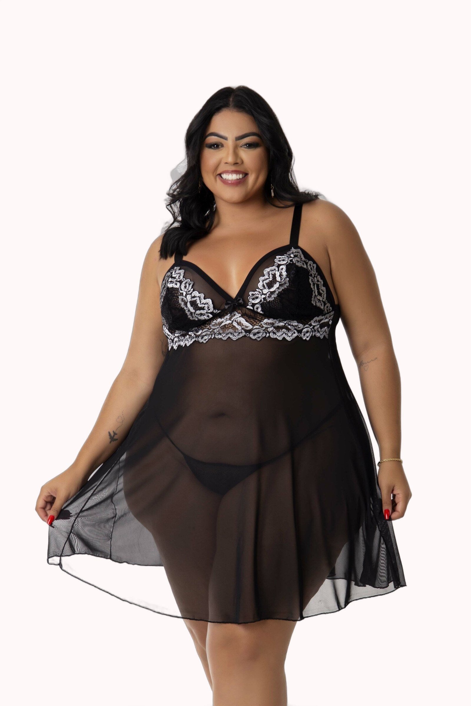 Camisola Sensual em Tule Plus Size – Doce Malícia - Imagem 8