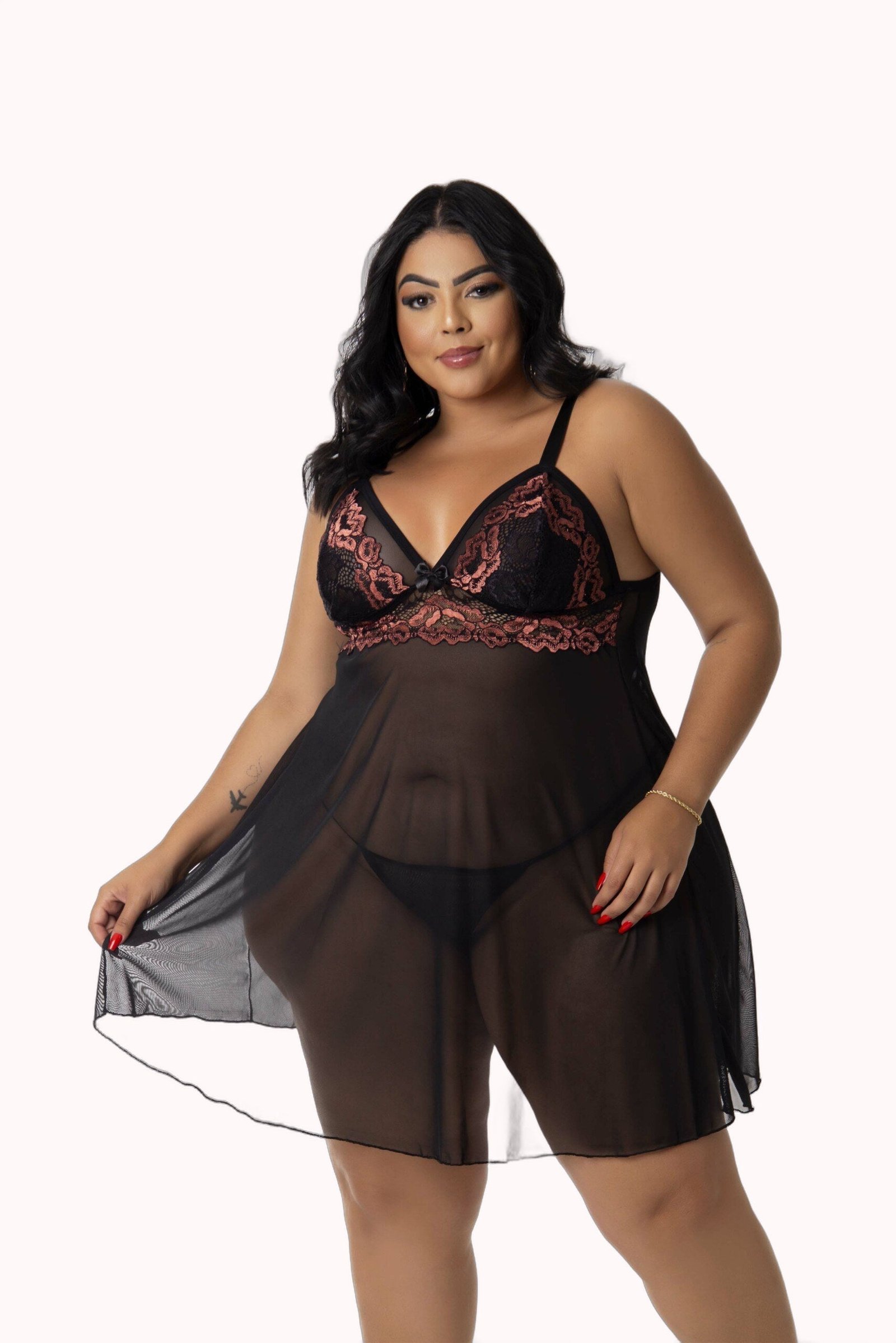 Camisola Sensual em Tule Plus Size – Doce Malícia - Imagem 12
