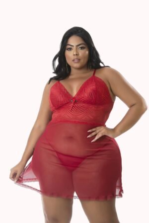 Camisola sexy plus size com calcinha – Doce Malícia