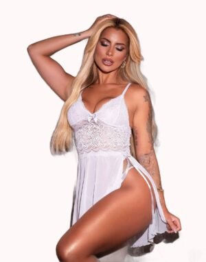 Camisola Sexy em Tule com Fenda – Doce Malícia