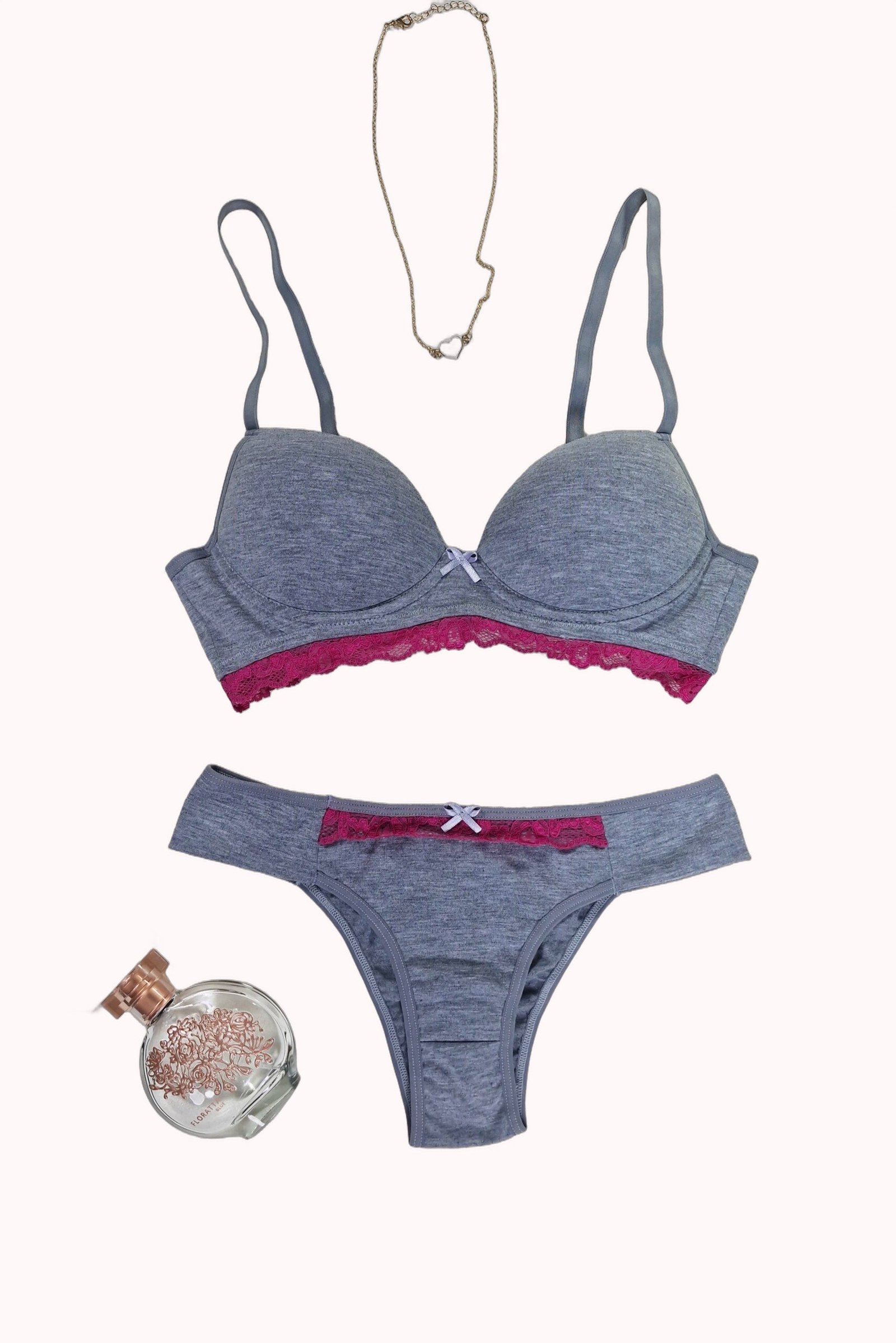 Conjunto de Bojo Mescla com Detalhe em Renda – Doce Malícia - Imagem 7