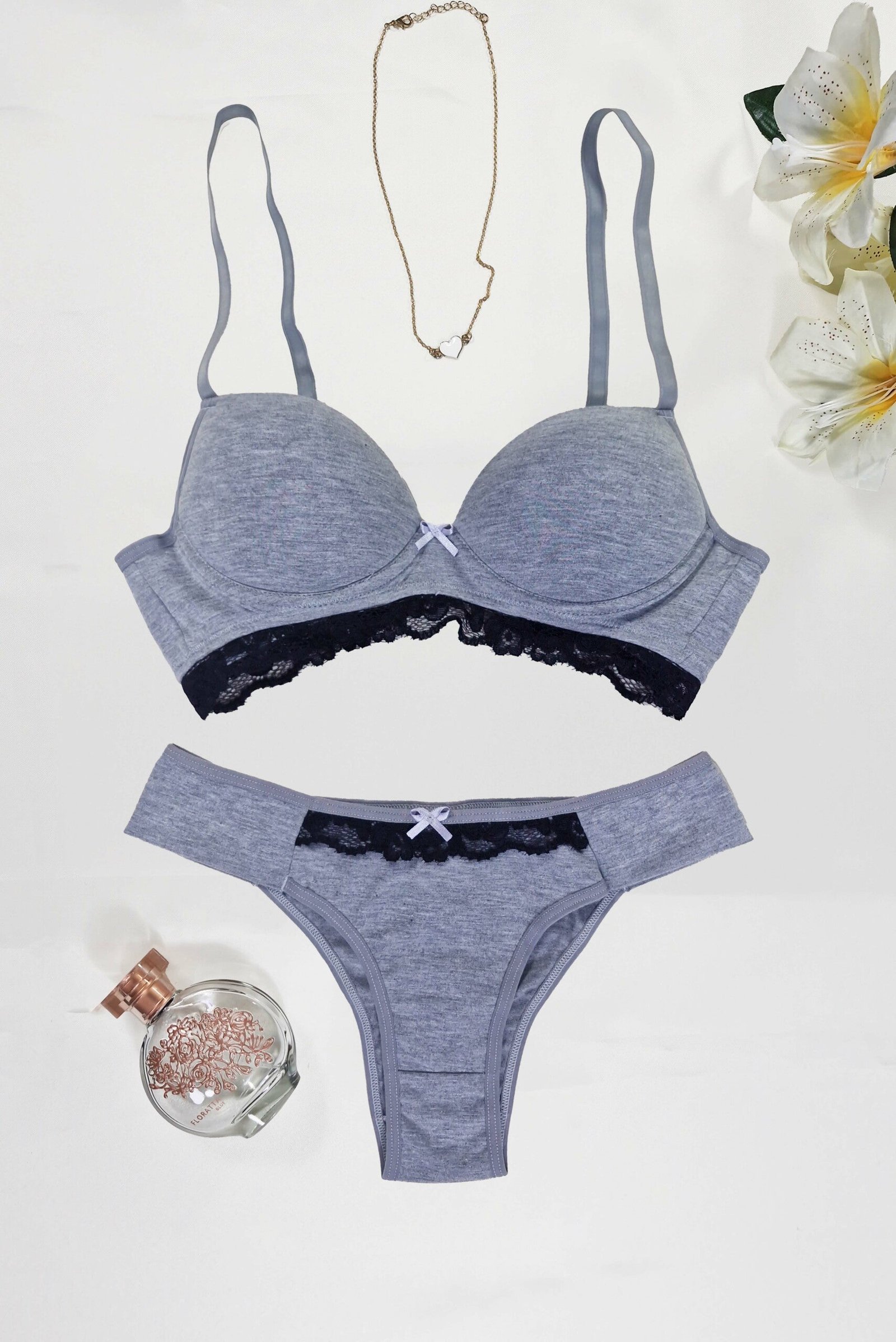Conjunto de Bojo Mescla com Detalhe em Renda – Doce Malícia - Imagem 12