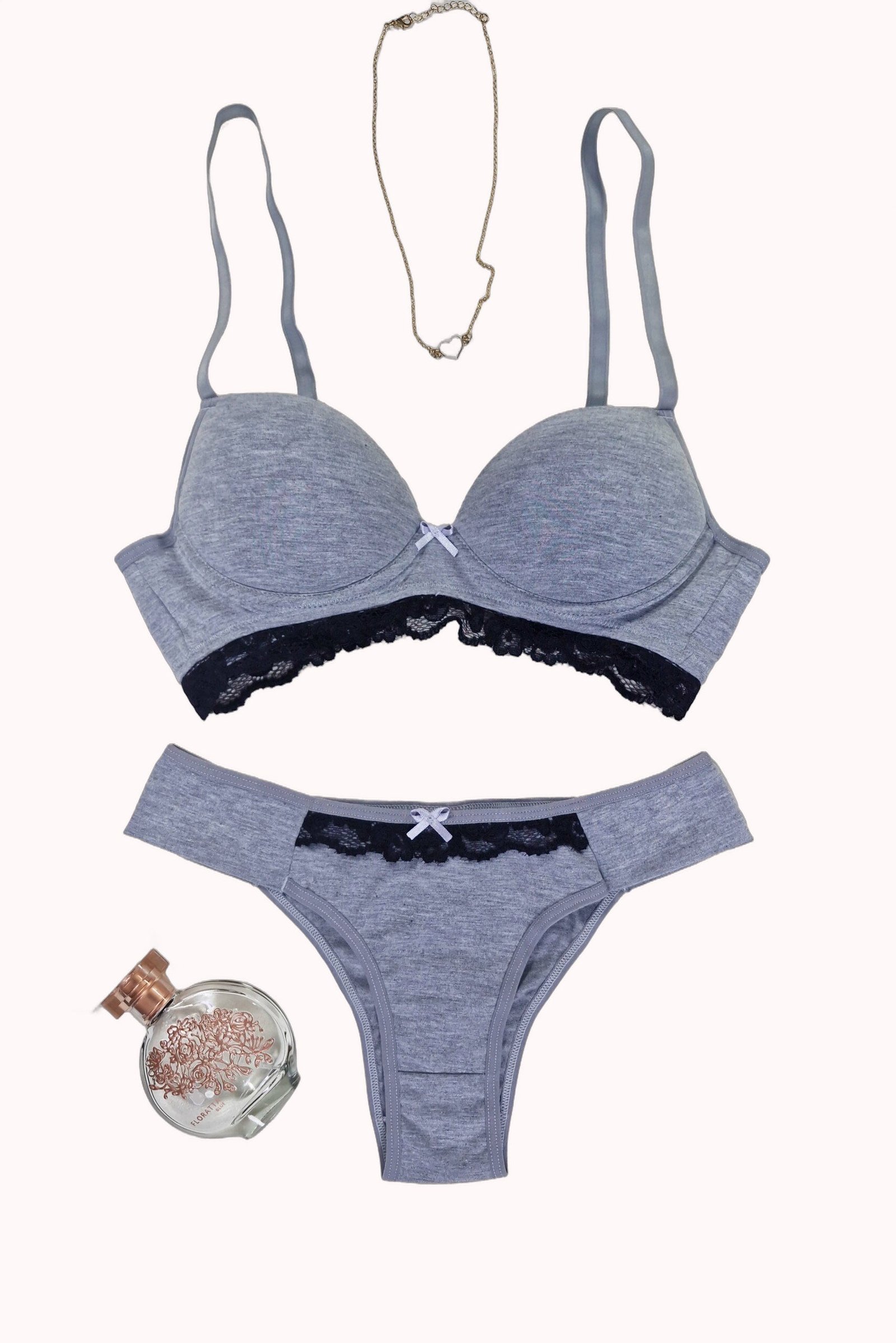 Conjunto de Bojo Mescla com Detalhe em Renda – Doce Malícia - Imagem 5