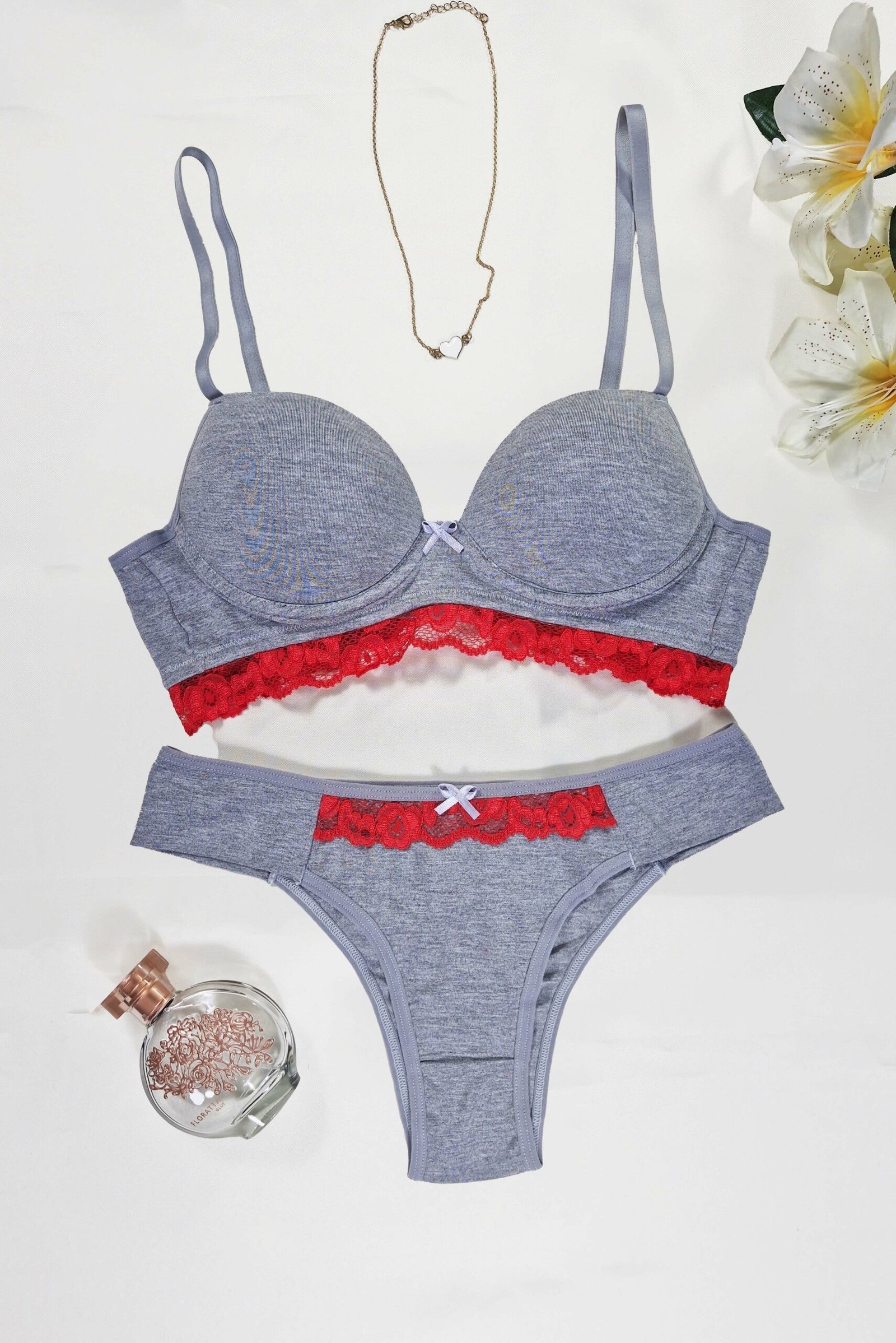 Conjunto de Bojo Mescla com Detalhe em Renda – Doce Malícia - Imagem 11