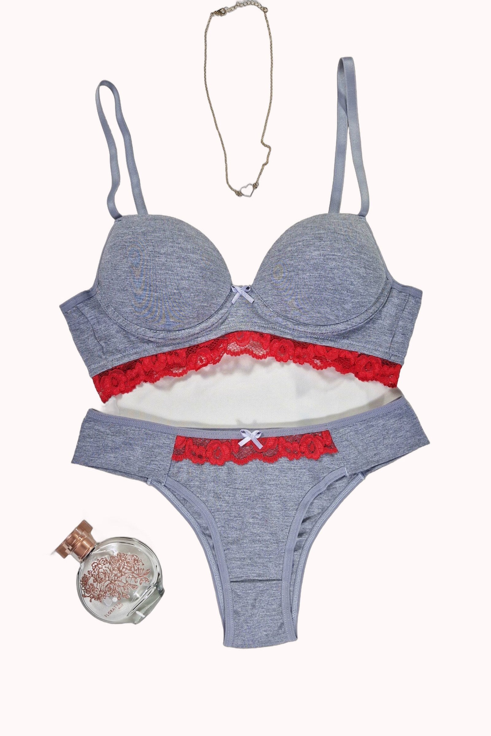 Conjunto de Bojo Mescla com Detalhe em Renda – Doce Malícia - Imagem 4