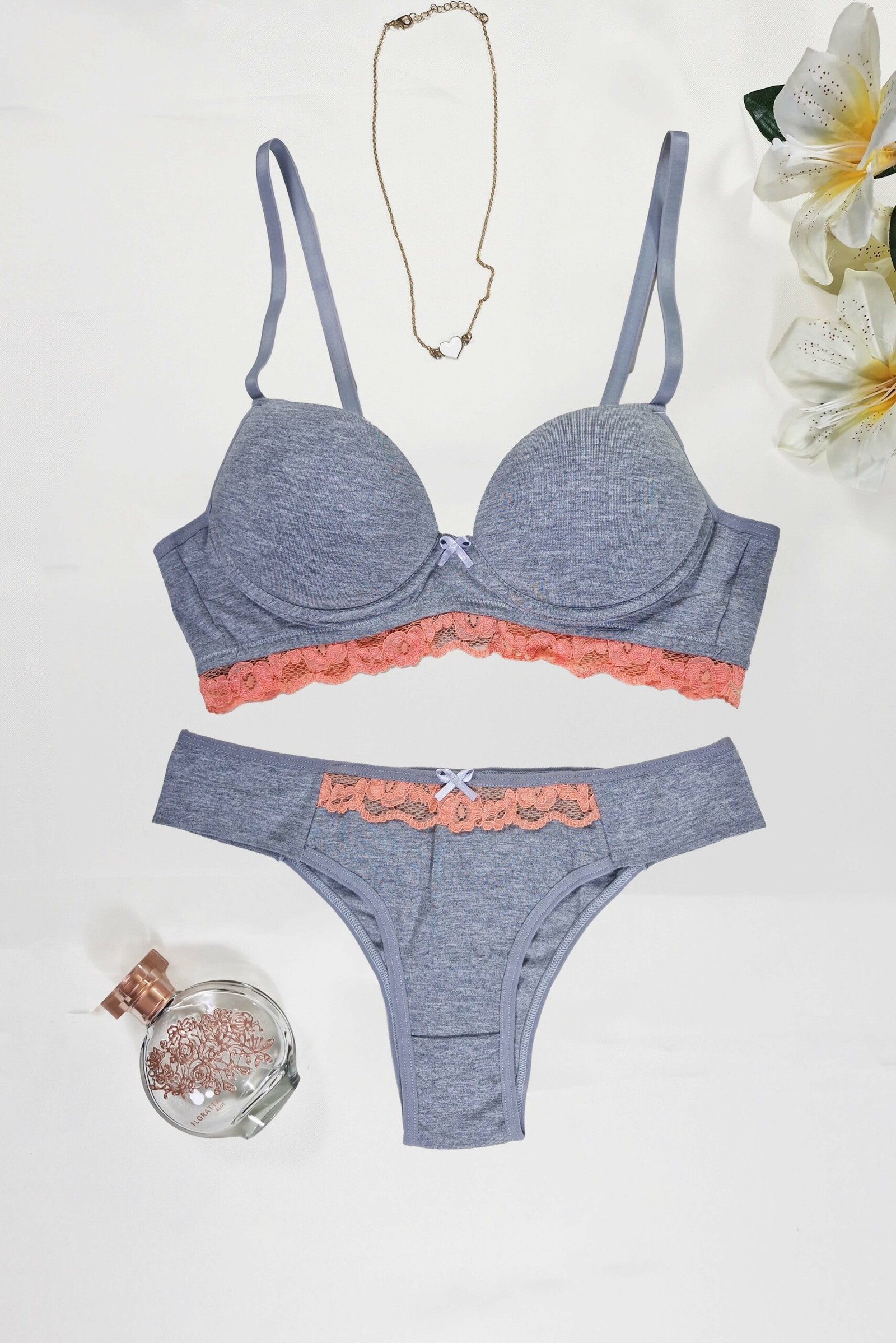 Conjunto de Bojo Mescla com Detalhe em Renda – Doce Malícia - Imagem 13