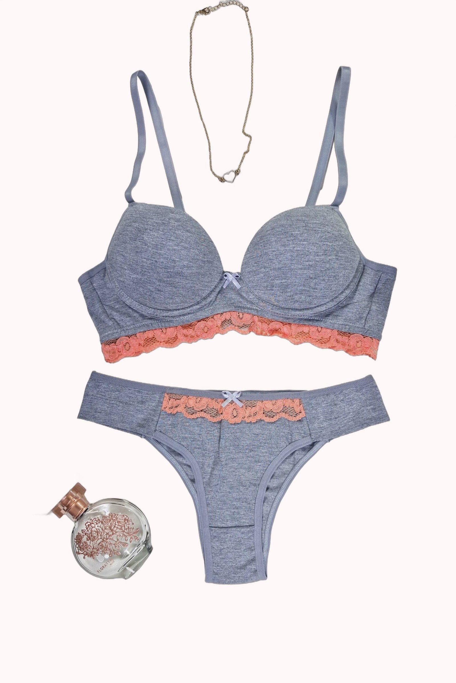 Conjunto de Bojo Mescla com Detalhe em Renda – Doce Malícia - Imagem 6