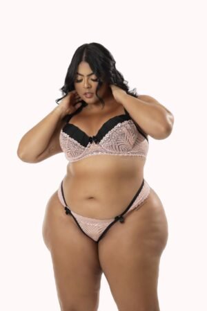 Conjunto de Renda e Microfibra Plus Size – Doce Malícia