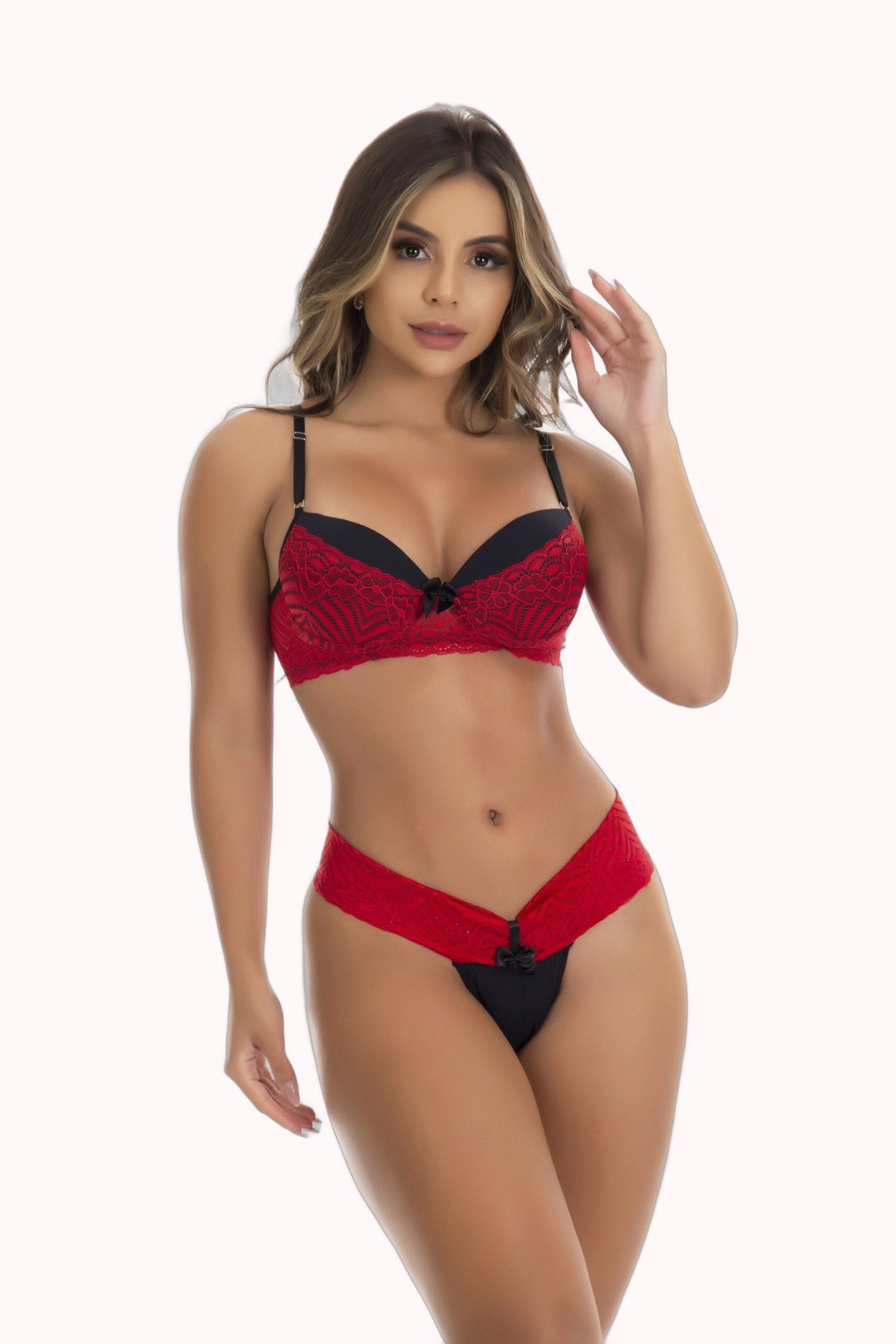 Conjunto em renda bicolor – Doce Malícia - Imagem 5