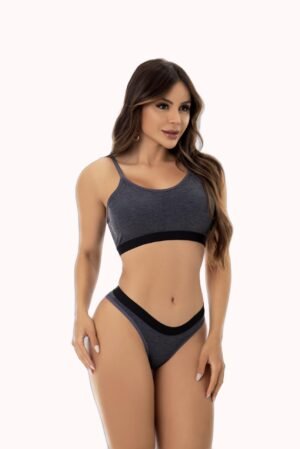 Conjunto Esportivo de Mescla com Bojo Removível – Doce Malícia