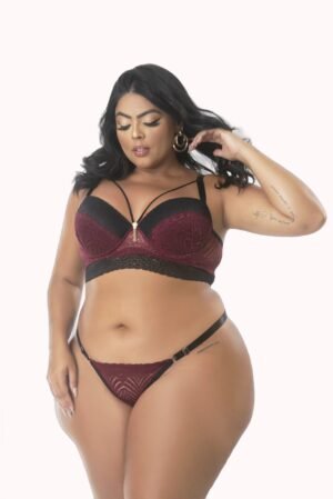 Conjunto Plus Size Strappy com Renda – Doce Malícia