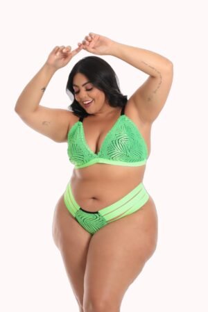 Conjunto Plus Size Sexy com Elástico Neon – Doce Malícia