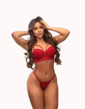 Conjunto de Renda com Calcinha Regulável – Doce Malícia