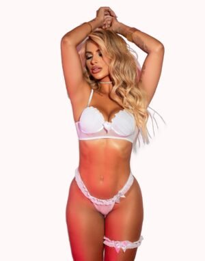 Conjunto Sexy com Perneira em Tule – Doce Malícia