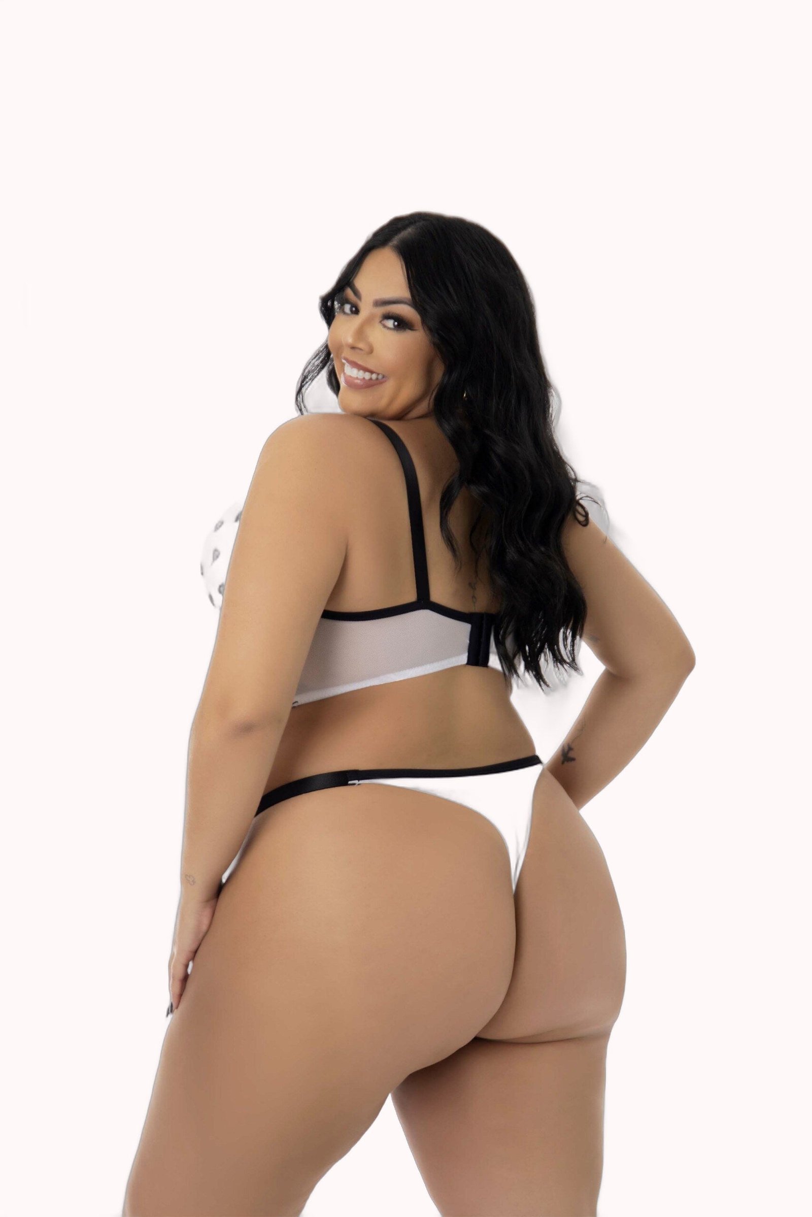 Conjunto Sexy Plus Size em Tule Desenhado – Doce Malícia - Imagem 7