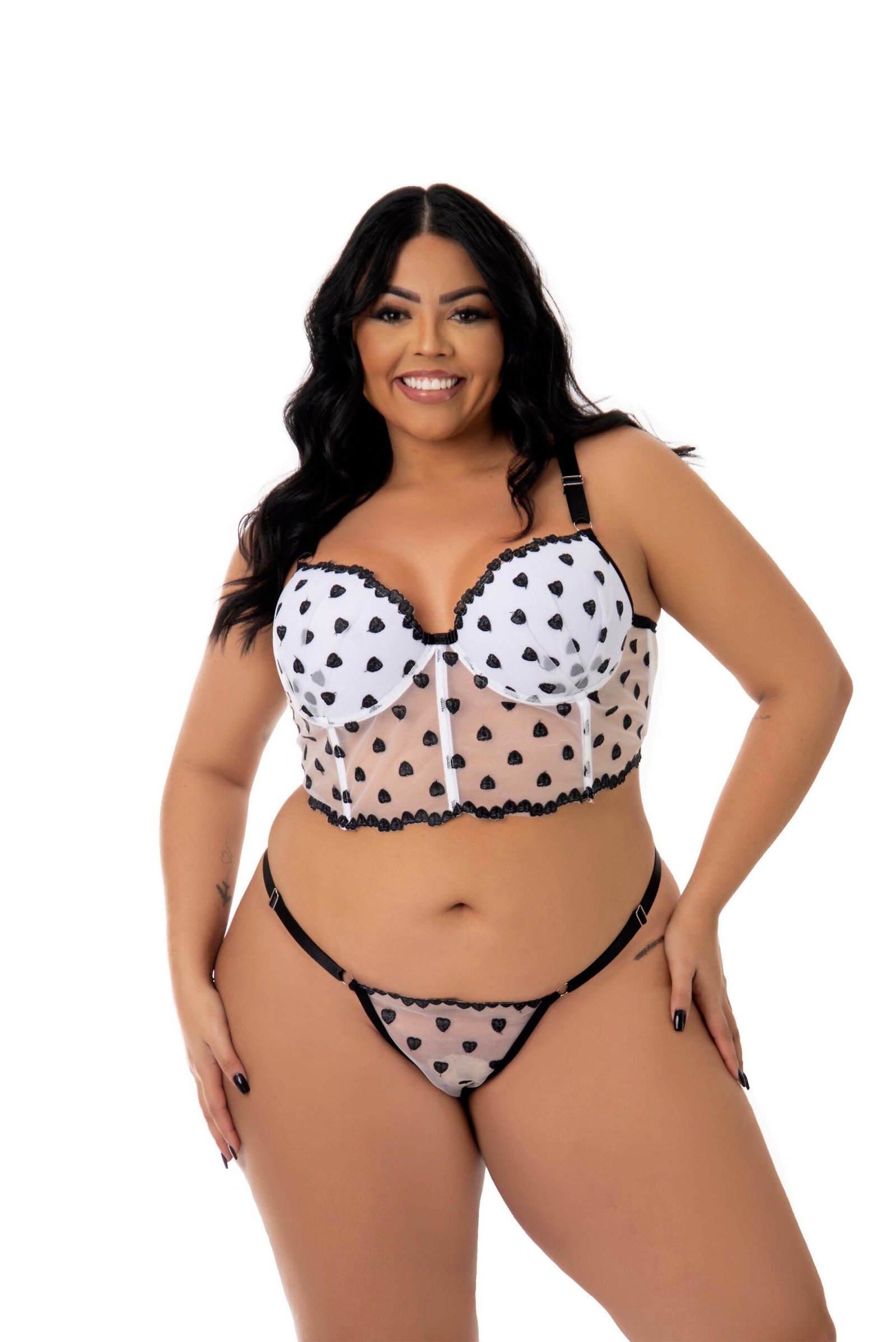 Conjunto Sexy Plus Size em Tule Desenhado – Doce Malícia - Imagem 17