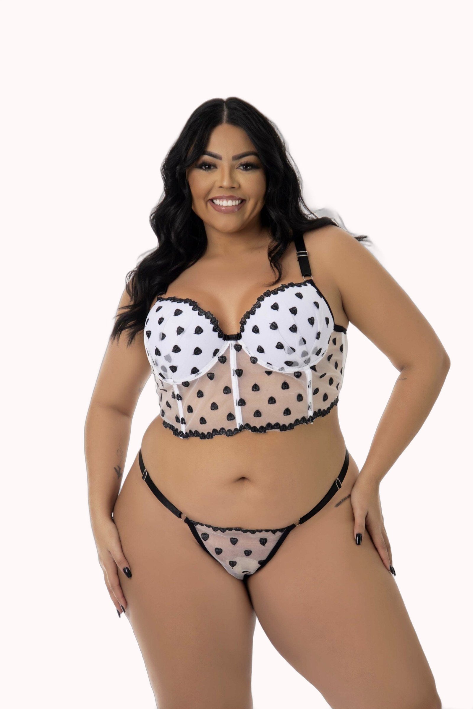 Conjunto Sexy Plus Size em Tule Desenhado – Doce Malícia - Imagem 6