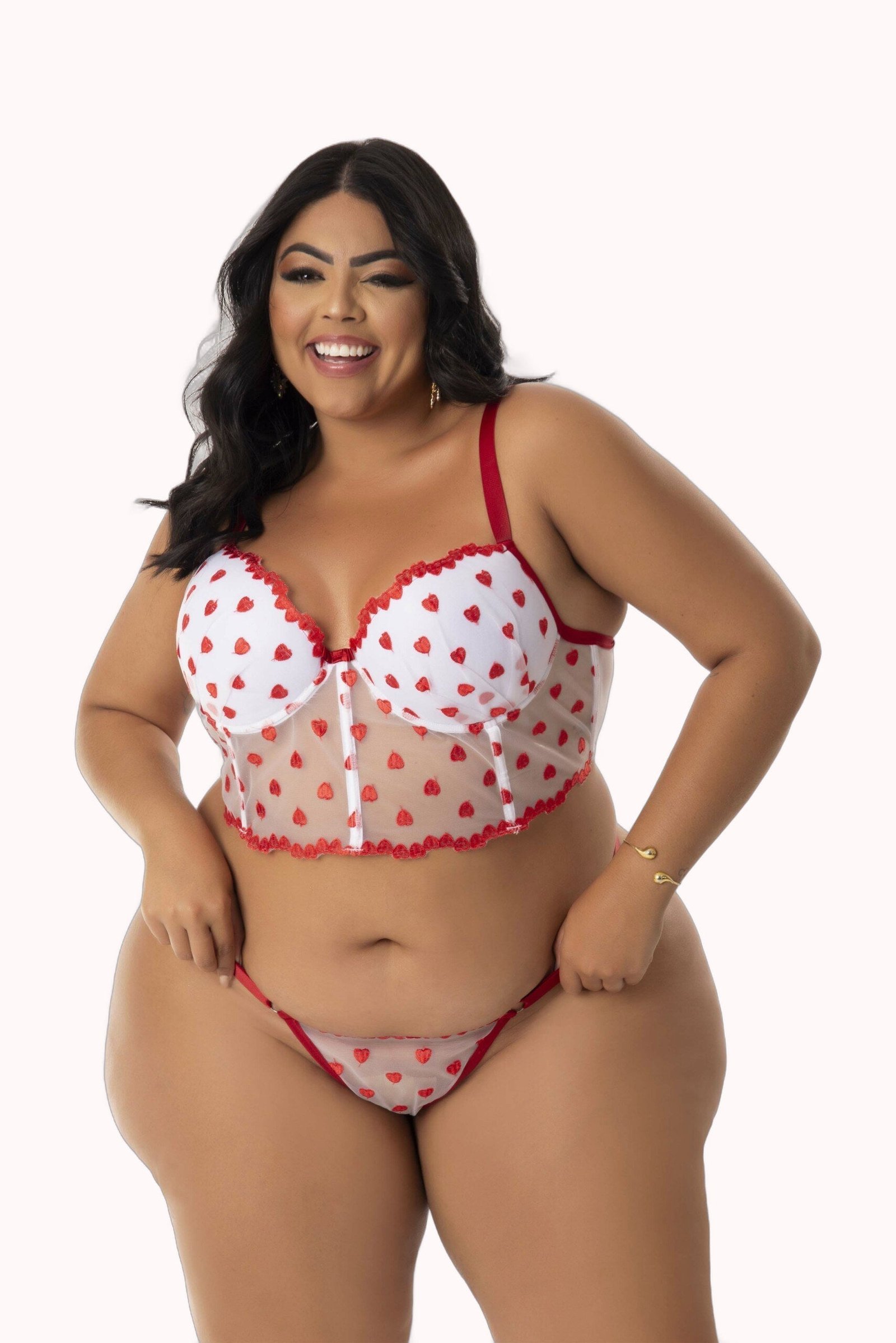 Conjunto Sexy Plus Size em Tule Desenhado – Doce Malícia - Imagem 3