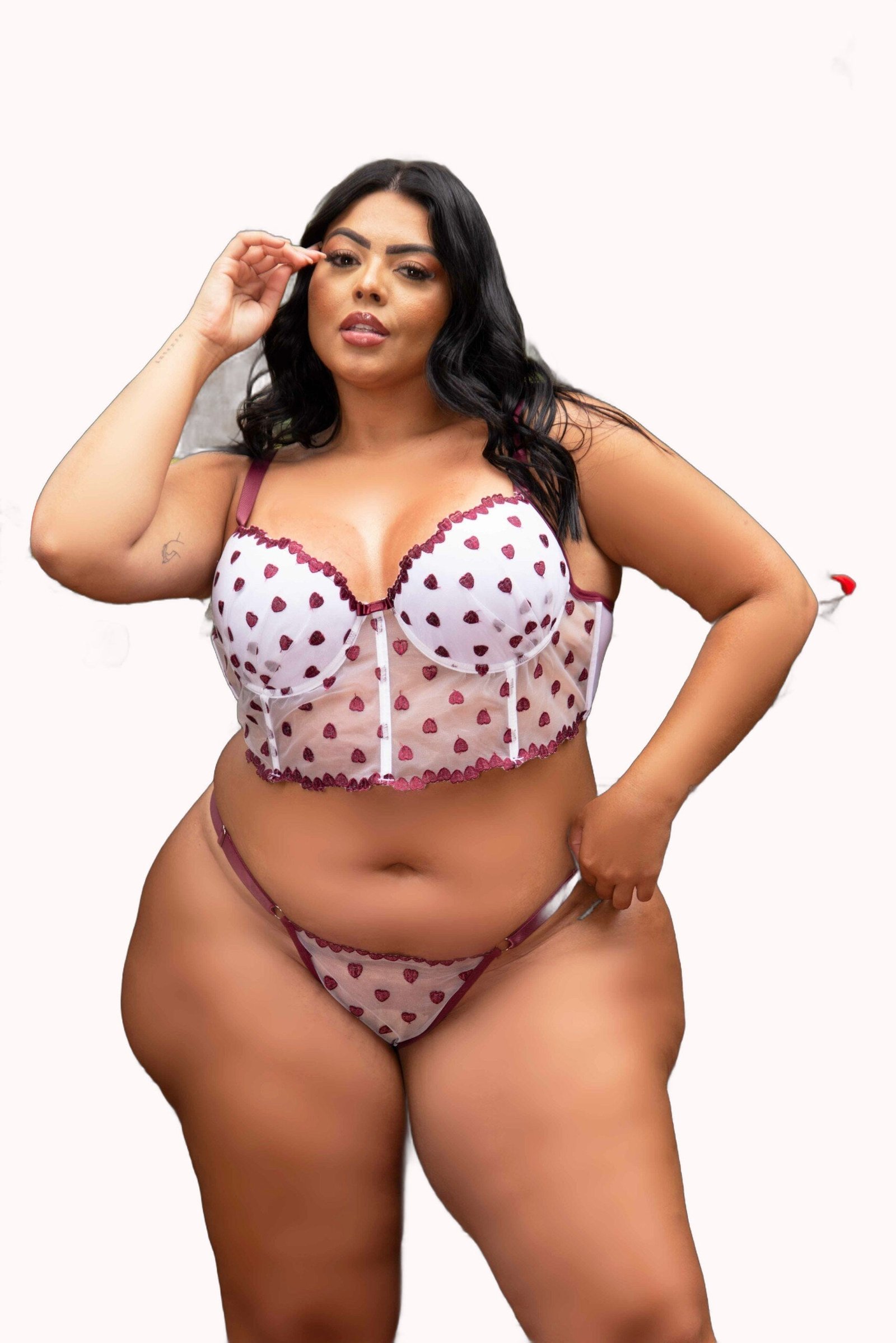 Conjunto Sexy Plus Size em Tule Desenhado – Doce Malícia - Imagem 10