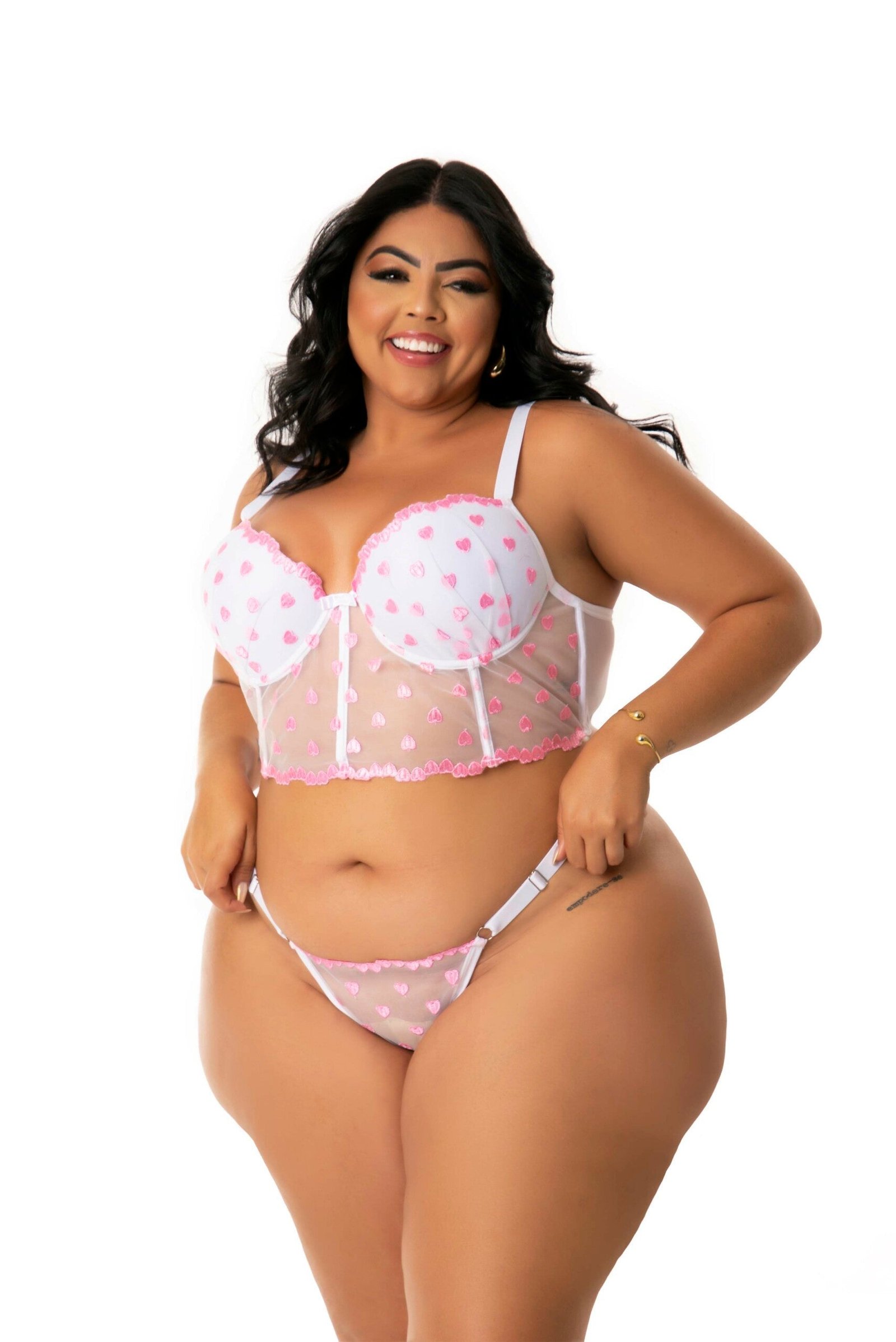 Conjunto Sexy Plus Size em Tule Desenhado – Doce Malícia - Imagem 12