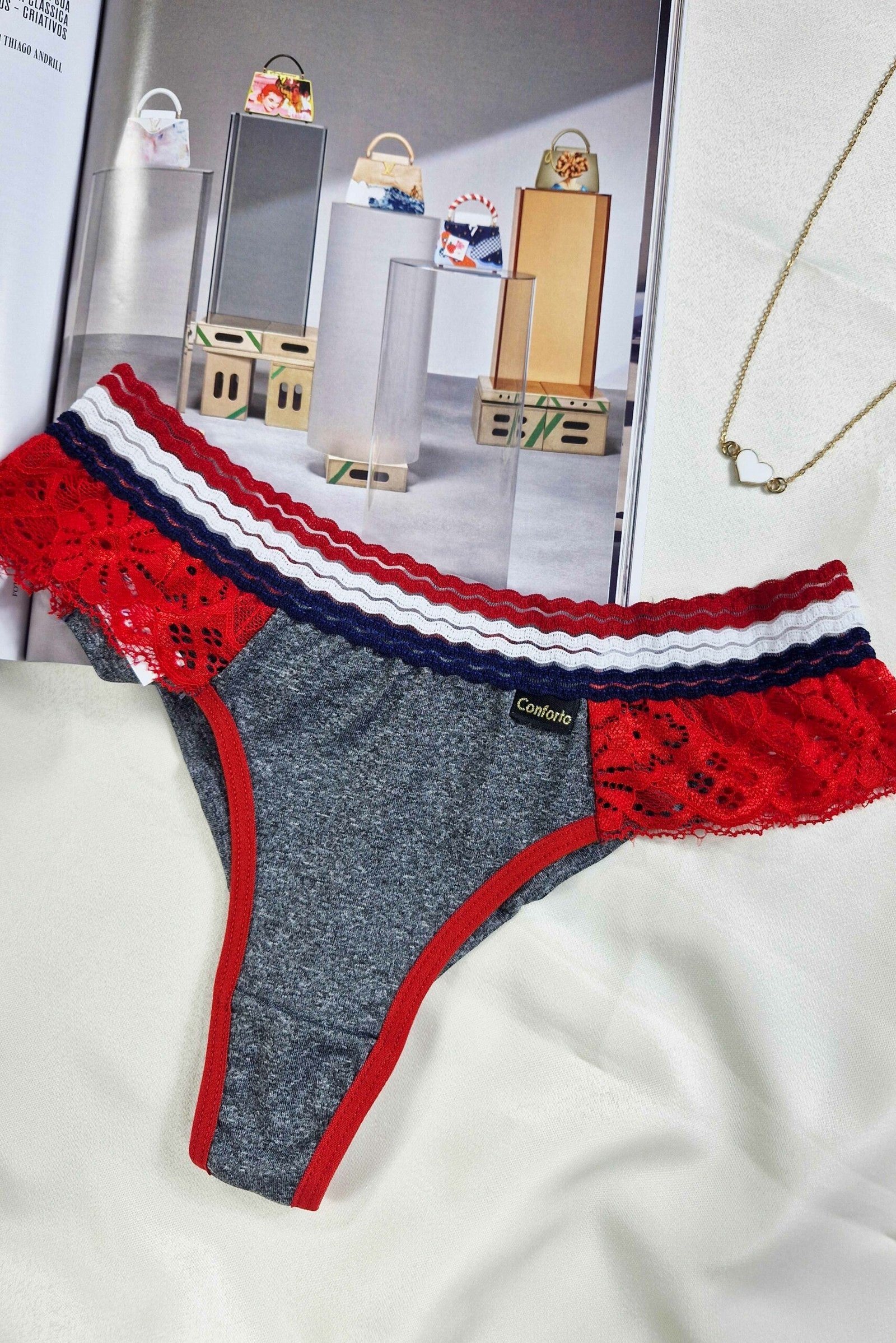 Fio Duplo Mesclado com Elástico Tricolor na Cintura – Doce Malícia - Imagem 12