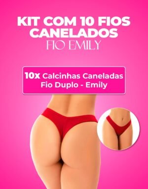 Kit 10 Calcinhas Canelada Fio Duplo – Doce Malícia