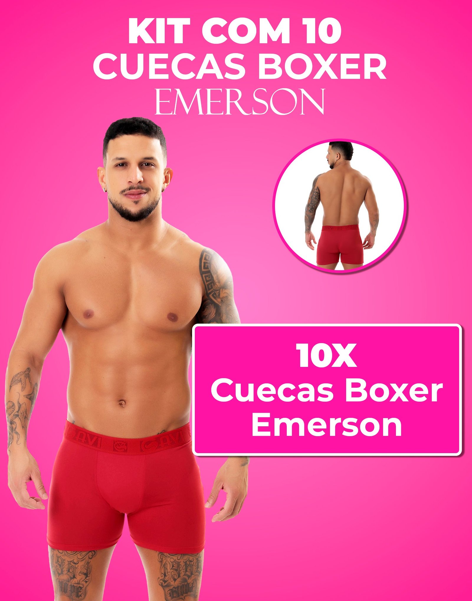 Kit 10 Cuecas Boxer Emerson – Doce Malícia